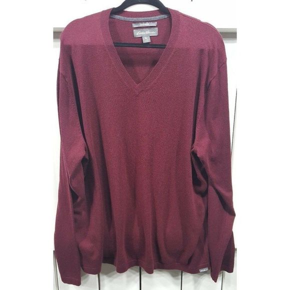 Eddie Bauer Other - New Eddie Bauer Lightweight V-Neck Sweater Maroon Size 2X-Large